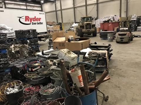 Scrap Metal Prices | Warehouse Full of Scrap Metal and Recycling Equipment